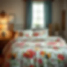 Charming floral comforter set on a queen size bed
