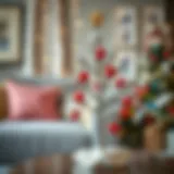 Elegant small tree adorned with colorful ornaments