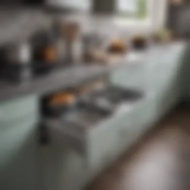 A beautifully styled kitchen integrating organizer boxes with decor