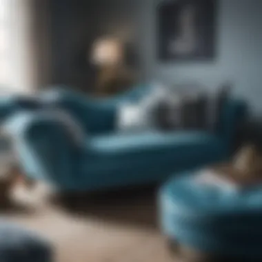 Styling Tips: Blue Chaise Lounge with Accessories Blue chaise lounge styled with decorative pillows and throws