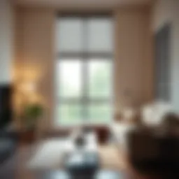 Elegant dark paper blinds enhancing a modern interior