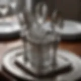 Elegant silverware holder showcasing intricate design