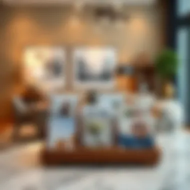 Elegant Display of Picture Holder Cards Elegant display of picture holder cards in a modern interior setting