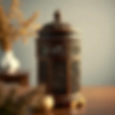 Elegant wooden rice dispenser showcasing intricate craftsmanship