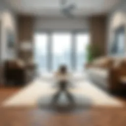 Elegant round side table in a modern living room