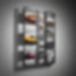 Sophisticated wall mounted display rack showcasing modern decor