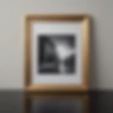 Close-up of a frameless picture frame highlighting its sleek edges and modern design