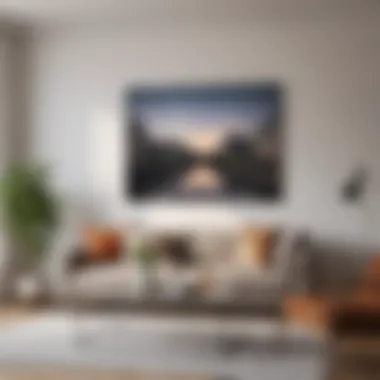 Minimalist Living Room with Frameless Frames A minimalist living room showcasing frameless picture frames on the walls