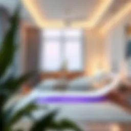 A serene photon bed enhancing a modern interior space