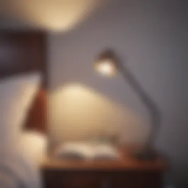 Stylish reading lamp in a cozy bedroom setting