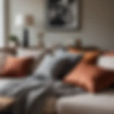 Artful Arrangement: Styling with Big Pillows Stylish arrangement of big throw pillows on a sofa